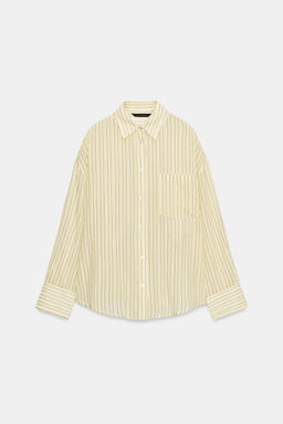 CAMISA GASA OVERSIZE BOLSILLO / Amarillo - Zara фото 5
