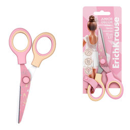 АКЦИЯ Цена за 12 шт. Ножницы ErichKrause Junior Decor Pointes, с принтом на лезвиях, 13см (в блистере по 1 шт.)