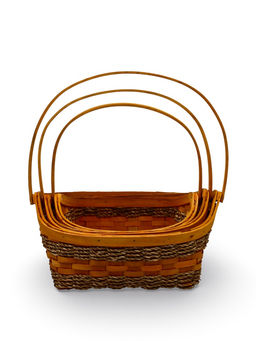 Корзина плетёная для хранения Koca, с ручкой, ива, коричневая, набор 3 шт.