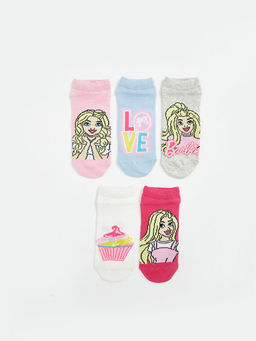 Barbie Desenli K?z ?ocuk Patik ?orap 5li