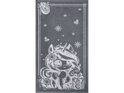 Полотенце махровое 6с103.412ж1 Аниме-единорог(графит5) 50х90см