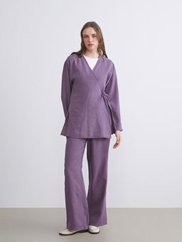 Kruvaze Yaka Modal Kar???ml? Kad?n Kimono