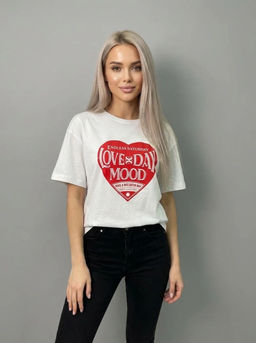 K13423 Футболка OVER SIZE (хлопок) БЕЛЫЙ