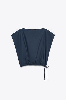 ZW COLLECTION LINEN TOP WITH TIES - Zara фото 5