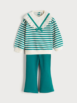 Bisiklet Yaka K?z ?ocuk Sweatshirt ve Tayt