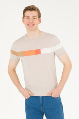 U. S. Polo Assn Мужской трикотажный свитер с круглым вырезом и камнями