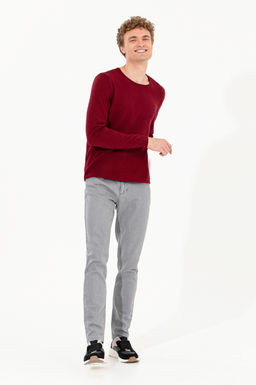 Erkek Bordo Basic Kazak