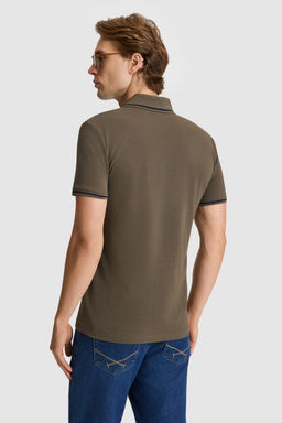 Erkek Koyu Haki Slim Fit Polo Yaka Basic Ti__rt - U.s. polo assn фото 5