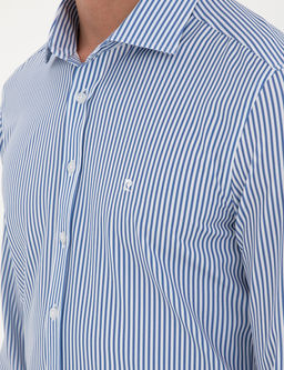 Mavi _izgili Ekstra Slim Fit Uzun Kollu G_mlek
