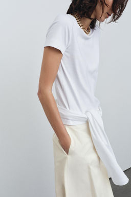 CAMISETA INTERLOCK MANGA CORTA / Blanco - Zara фото 10