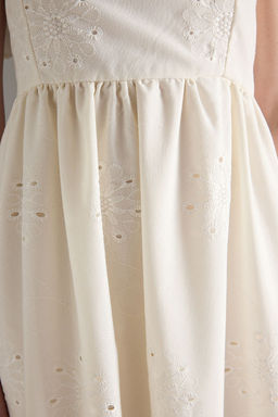 Trendyolmilla Ekru Rahat Kesim Brode Maxi Dokuma Elbise TWOSS25EL00585  фото 4