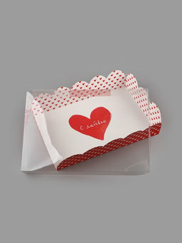 Цена за 5 шт. Коробка для кондитерских изделий с пластиковой крышкой «С любовью», 20×30×8 см