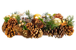 Новогоднее украшение подсвечник 32*14*8 см Новогодний лес на 2 свечи прямоугольный - Elan gallery фото 5