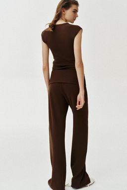 PANTAL?N INTERLOCK EFECTO LAVADO / Marr?n - Zara фото 4