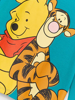 Bisiklet Yaka Uzun Kollu Winnie the Pooh Bask?l? Erkek Bebek Pijama Tak?m? - Waikiki фото 3