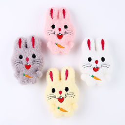 Мягкая игрушка Зайка с морковкой на брелоке, цвета МИКС - Simaland фото 3