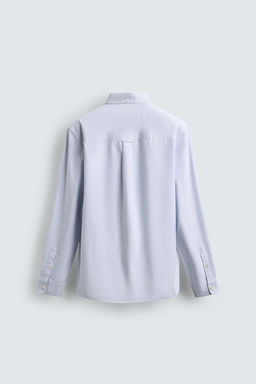Рубашка Zara Estructura Oxford белая голубая