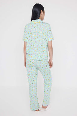 Teen Yesil Ekose ve Civcivli Biye Detayl? Orme Pijama Tak?m? THMAW26PT00027 - Trendyolmilla фото 4