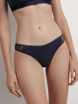 CONTE MESH&DOTS COTTON LBR 1872 Трусы бразилиана с плавной V-образной талией deep grey