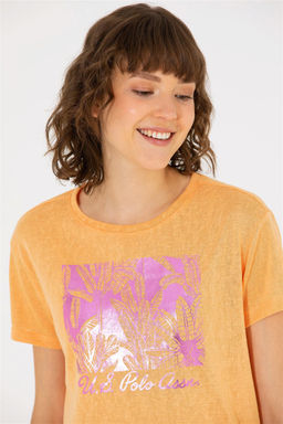 U. S. Polo Assn Женская оранжевая футболка с круглым вырезом - U.s. polo assn фото 9