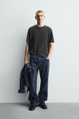 CAMISETA PUNTO LAVADA / Negro