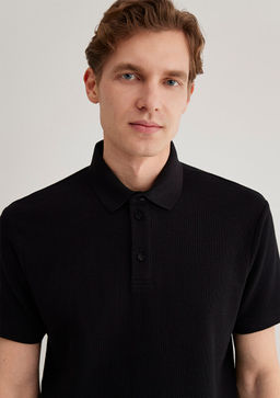 Siyah Polo Tisort - Mavi фото 6