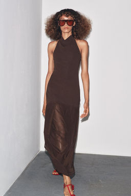 HALTERNECK DRESS WITH MATCHING DETAIL - Zara фото 17