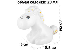 Набор для специй 2 предмета 8,5х5х7,5 см Лошадки белая с золотом, фарфор - Elan gallery фото 2