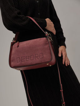 Сумка замшевая на плечо Deboro 30790 бордовое вино