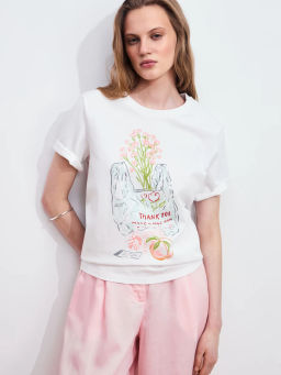 Футболка из хлопка с принтом ZR2605023411-2 / Zarina