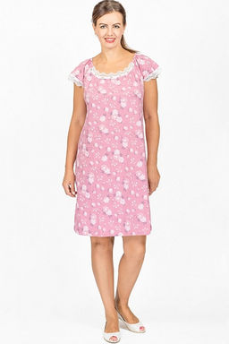 Сорочка с кружевом стрейч, сухая роза (801-13) - Плиона фото 2