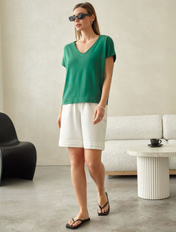 Футболка Vilatte из хлопка зеленый  фото 5