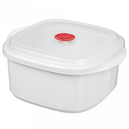 Контейнер для продуктов пластмассовый Bergamo 2,5л, 22,4х19,7х10,7см, с клапаном, полипропилен, белый, подходит для СВЧ (Россия)