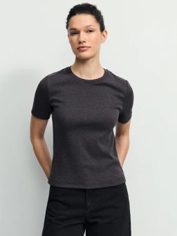 Базовая футболка в рубчик / Zarina  фото 3