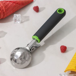 Ложка для мороженого Доляна Lime, 20×5.3 см, чёрно-зелёная