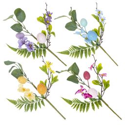 Ветка искусственная Пасхальная, L19 W6 H32,5 см, 4в.