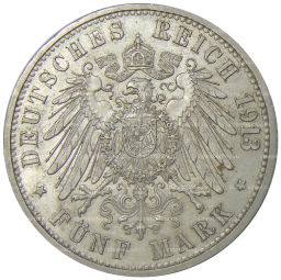 5 марок 1913 года G Германия (Баден)