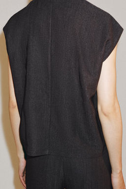 TOP R?STICO MANGA SISA / Gris antracita