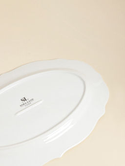 Блюдо SL Home «Аманде», 34.5×23×2.5 см, овальное, фарфор, белое