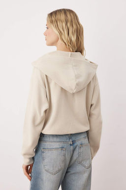 Tas Selanik/Triko Gorunumlu Oversize/Genis Kal?p Orme Sweatshirt TWOAW26SW00069