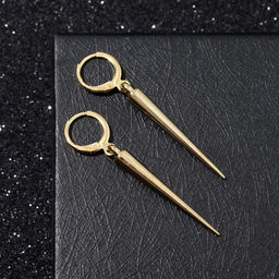 Серьги металл Шипы удлинённые, цвет золото - Queen fair фото 2