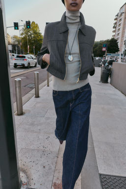 HERRINGBONE CROPPED BLAZER - Zara фото 4