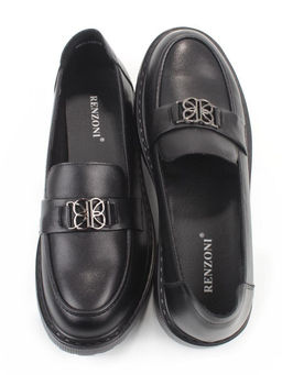 03-PDHL242-1 BLACK Лоферы женские (натуральная кожа)