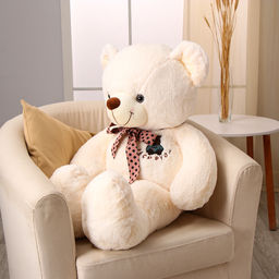 Мягкая игрушка Мишка, с бантом в горошек, 100 см, цвет белый - Simaland фото 3
