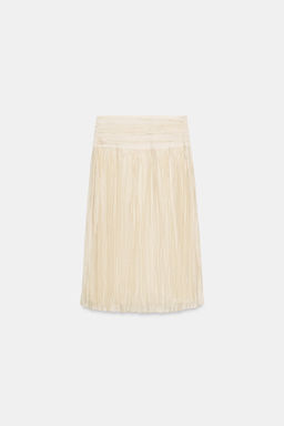 FALDA MIDI DRAPEADA ZW COLLECTION / Beige - Zara фото 7