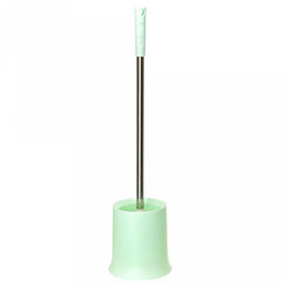 Ерш унитазный пластмассовый со съемной ручкой из нержавеющей стали "Колор матовый" 49см, с подставкой д12,5см h13,5см, мятный (Китай)