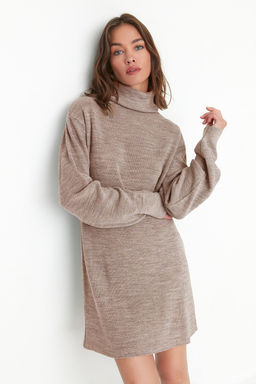 Bej Mini Triko Genis Kal?p Elbise TWOAW23EL00026