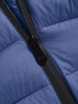 Куртка женская гибридная стёганая с капюшоном с графеновой подкладкой синего цвета 9630_1S