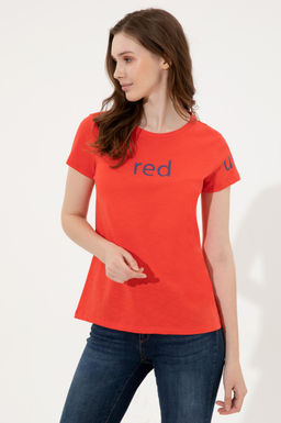 Kad_n K_rm_z_ Bisiklet Yaka Ti__rt