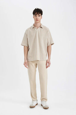 Рубашка оверсайз с воротником поло и короткими рукавами - Defacto фото 2